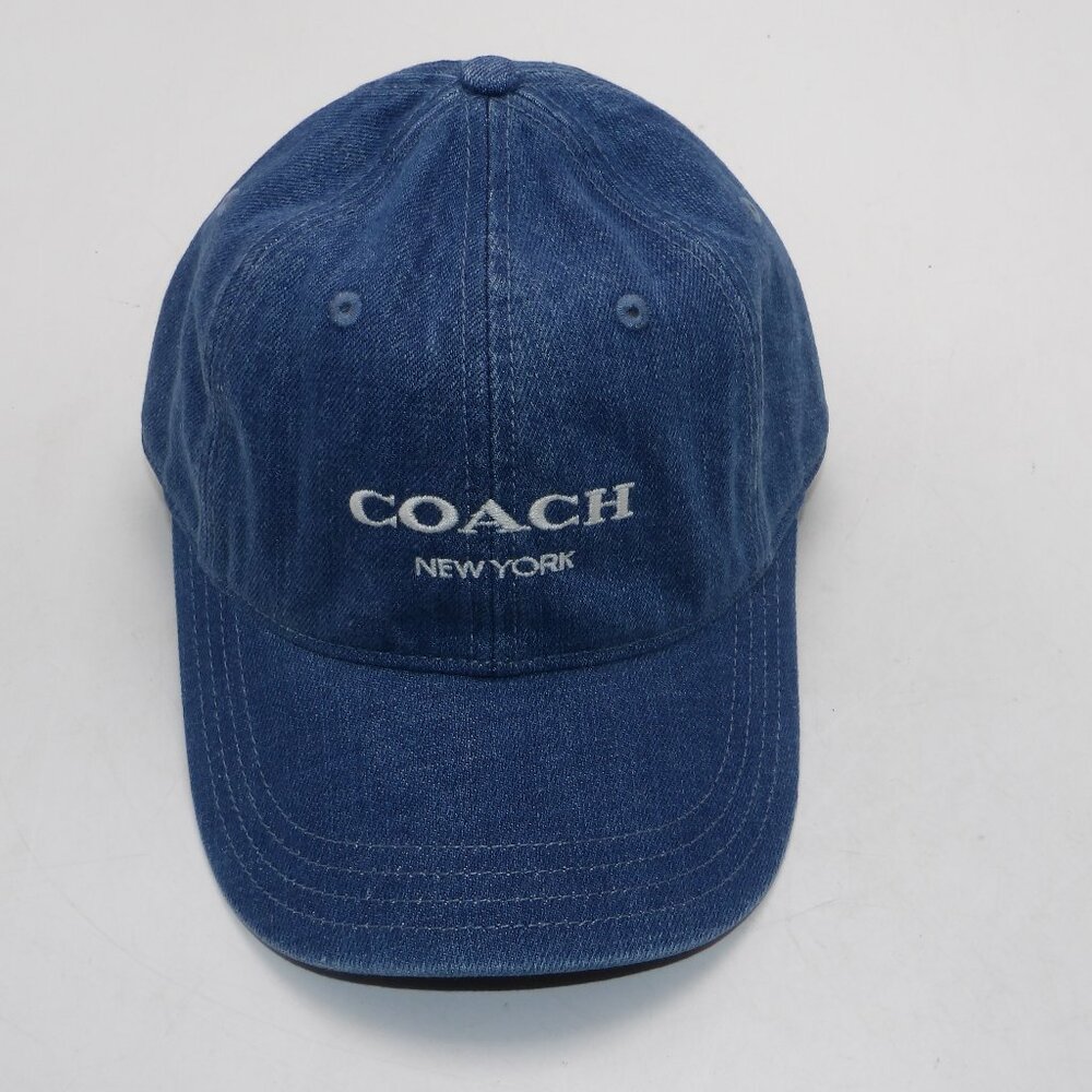 Coach Denim Baseball Hat Unisex 100% Cotton CH405 XS/S Adjustable Back